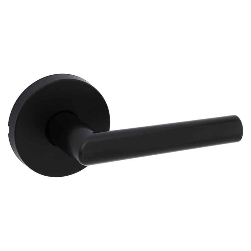 Kwikset 720MILRDT Milan Passage Door Lever Set with Round Rose Matte Black Door