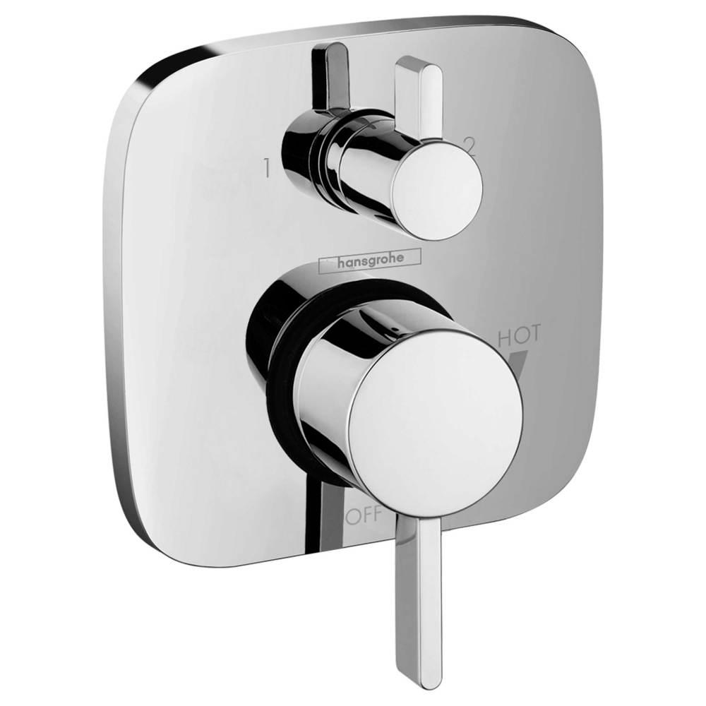 hansgrohe Ecostat Modern Pressure Balance Shower Valve Trim in Chrome, 15864001