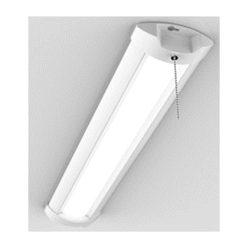 Commercial Electric 1-Pack 2 Ft 2000 Lumens Closet Light with Pull Chain LED Wraparound Light 20W Bright White 4000K