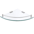 ACEHOOM 14 in. W X 10 in. D X 1.6 in. H Wall Mount Bathroom Corner Triangle Glass Shelf