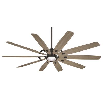 Minka Aire F865L-CL/SG Barn H2O 84" Outdoor Ceiling Fan with LED Lights and Remote Control, Coal