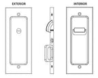 Emtek Modern Rectangular Privacy Pocket Door Mortise Lock (Satin Black)