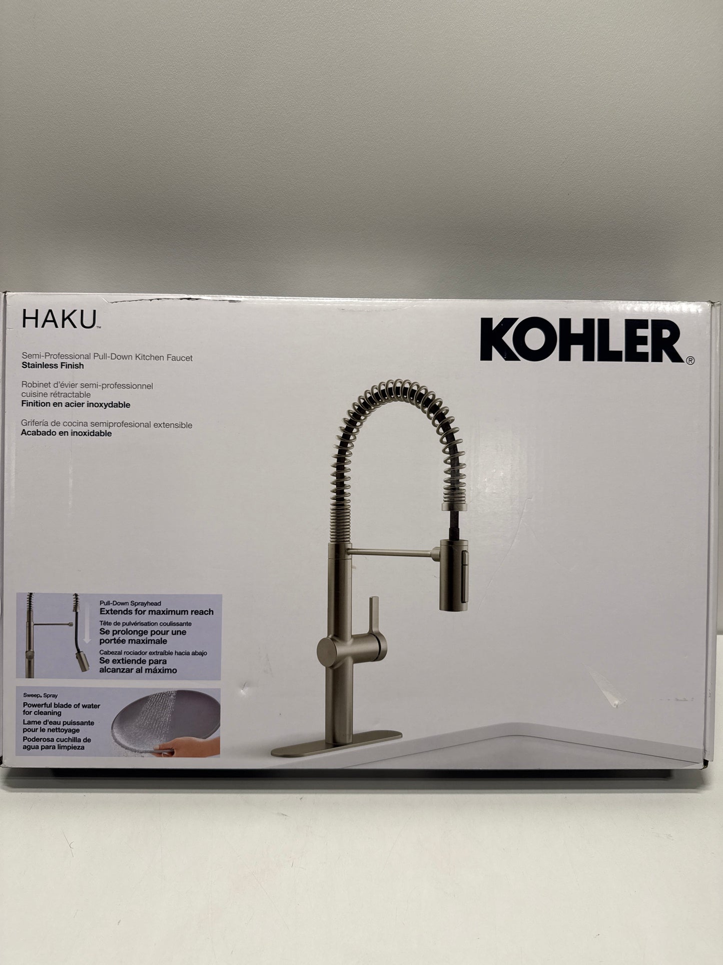 Kohler Haku R38475-LVS Semi-Professional Pull-down Kitchen Faucet Brushed Nickel