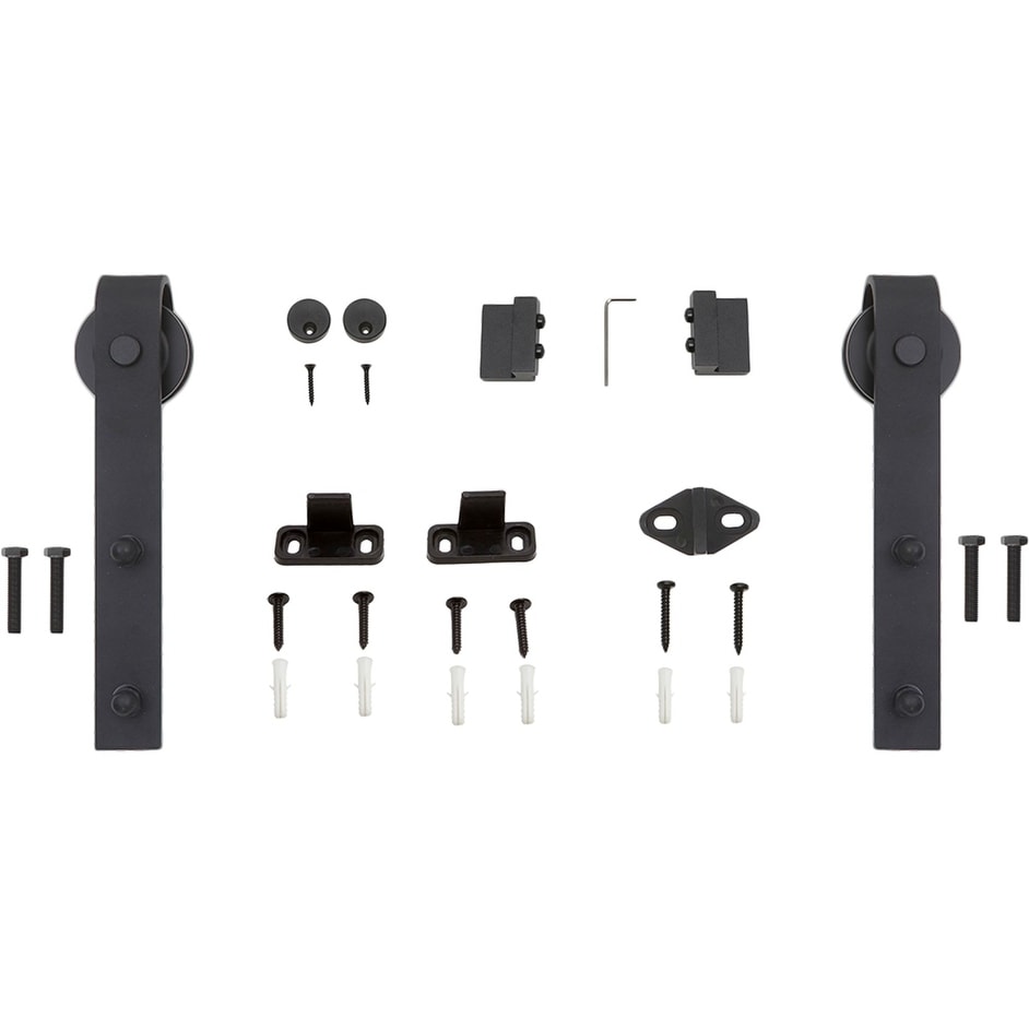 Miseno MBDH0005DR2 Bent Strap Second Barn Door Mounting Hardware Kit Black