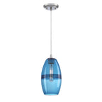 Soren 1-Light Brushed Nickel Shaded Mini Pendant with Sapphire Glass - *Lighting & Electrical