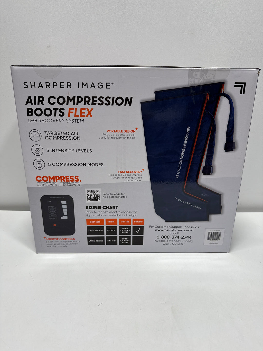 Sharper Image Air Compression Boots Flex Leg Recovery System Assorted Sizes - *Massagers