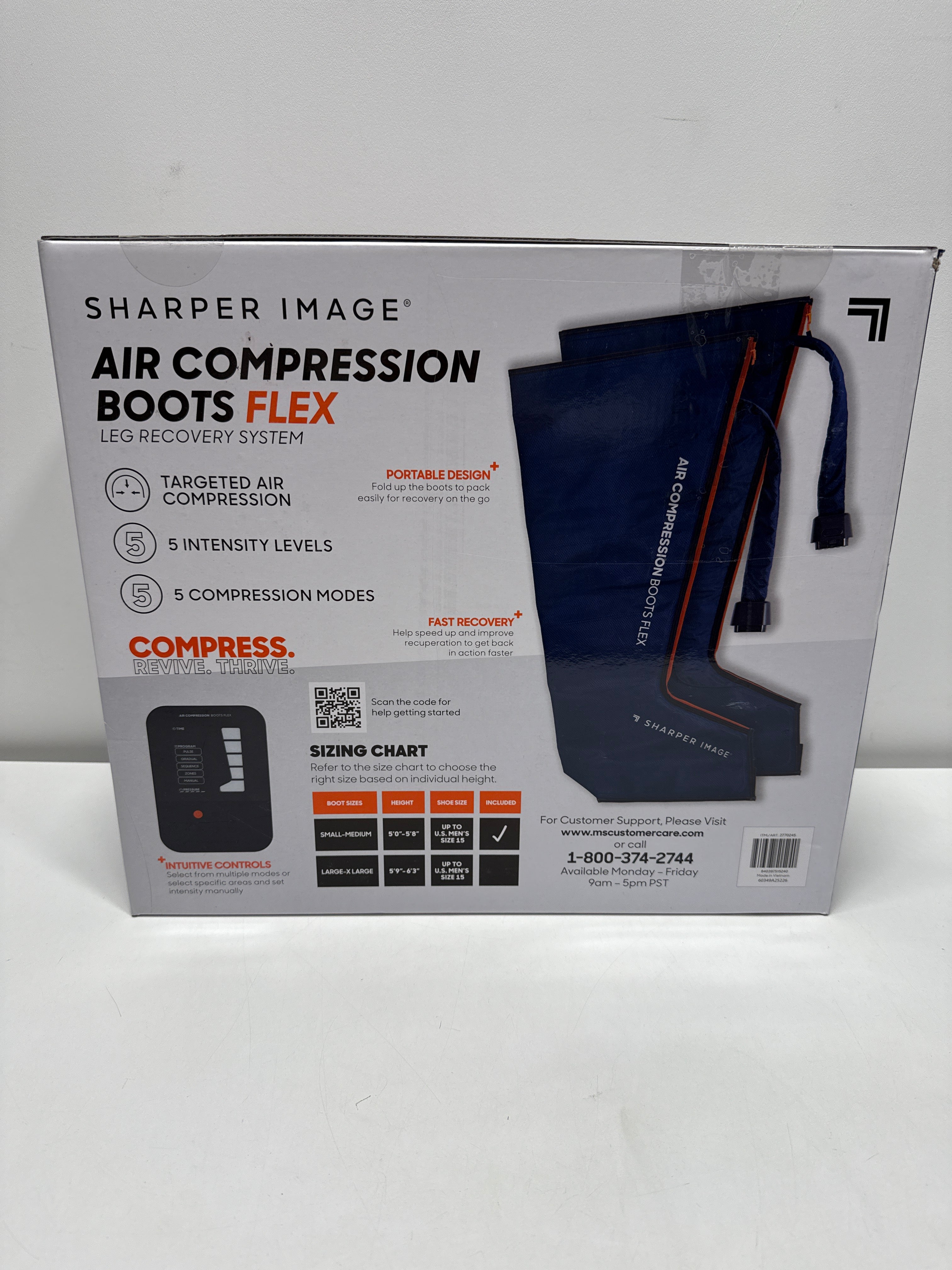 Sharper Image Air Compression Boots Flex Leg Recovery System Assorted Sizes - *Massagers