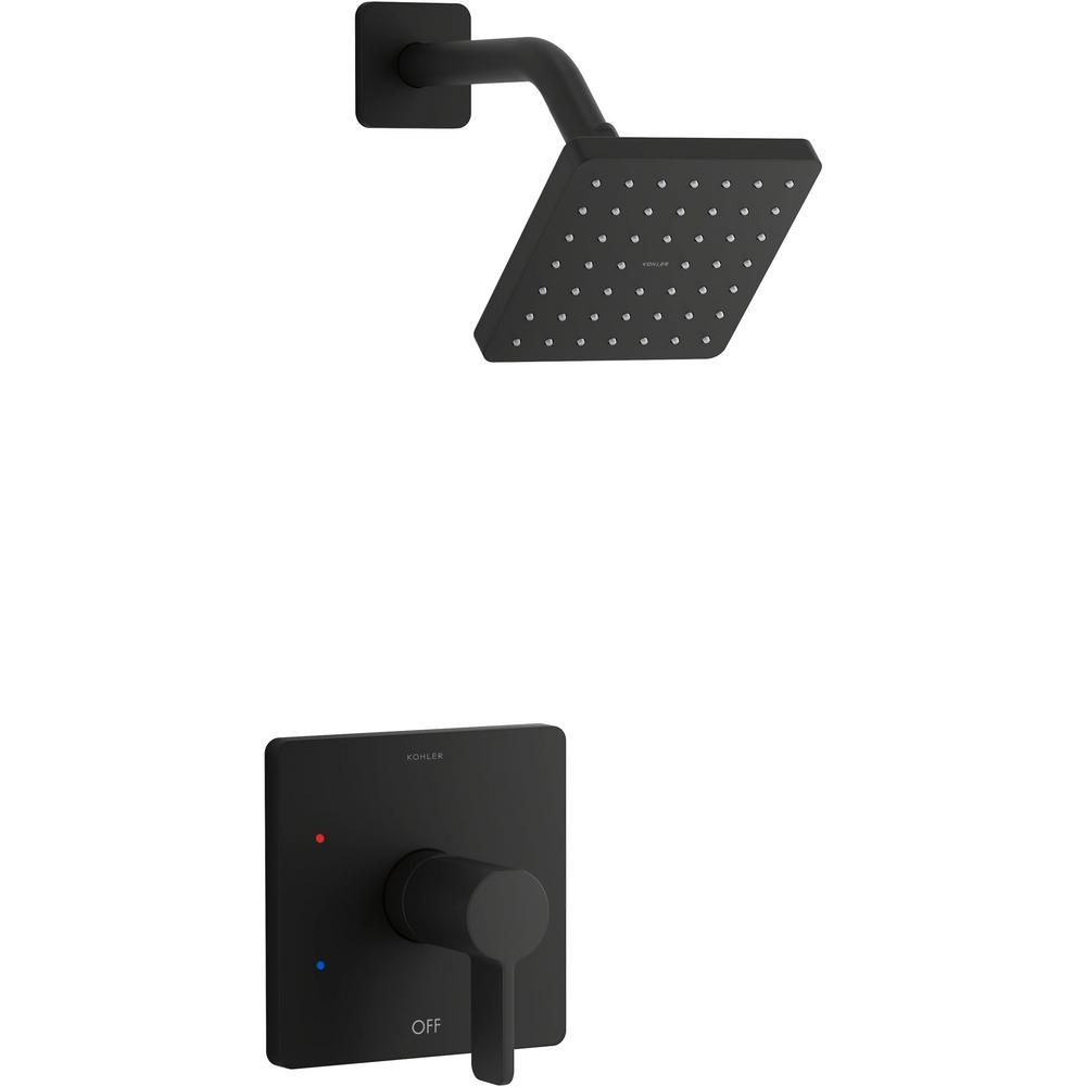 Kohler K-TS23503-4 Parallel Shower Only Trim Package with 2.5 GPM Single Function Shower Head Matte Black