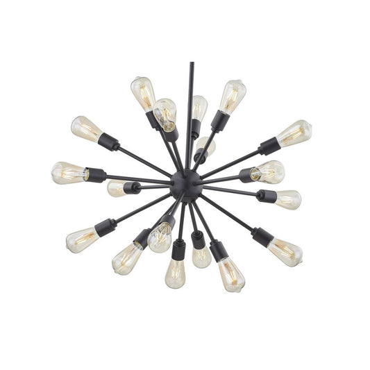 Alfa 18-Light Indoor Sputnik Chandelier with Mate Black Finish