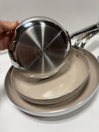 Used Tramontina 3-piece Tri-Ply Clad Stainless Steel Ceramic Nonstick Fry Pan Set