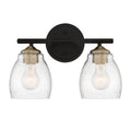 Minka Lavery 2432-878 Winsley Wall Sconce 2-Light 120 Total Watts 14-in H x 9.88-in W Coal Black and Stained Brass