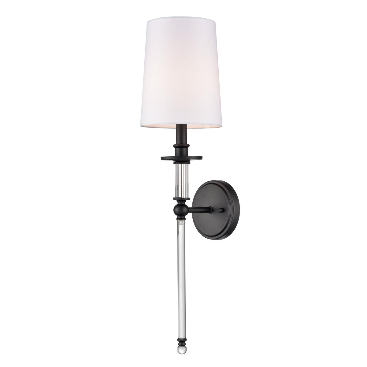 Millennium Lighting 6981 20" Tall Wall Sconce with Tapered Fabric Shade Matte Black Indoor Lighting Wall Sconces