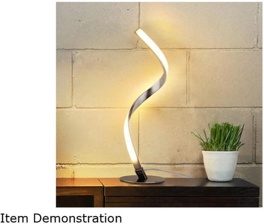 Albrillo Spiral Design LED Table Lamp - Dimmable Desk Lamp Touch Button, Warm White 3000K Bedside Lamps of Stainless Steel, 1.5m Cable, 5W 450LM Nightstand Lamps, for Bedroom, Office, Living Room