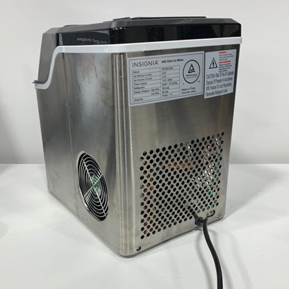 Used Insignia 44lb  Portable Clear Ice Maker with Auto Shut-off Stainless Steel
