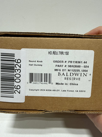 Baldwin Reserve Hdroutrr150 Half Dummy Round Knob and Traditional Round Rose Satin Nickel Finish