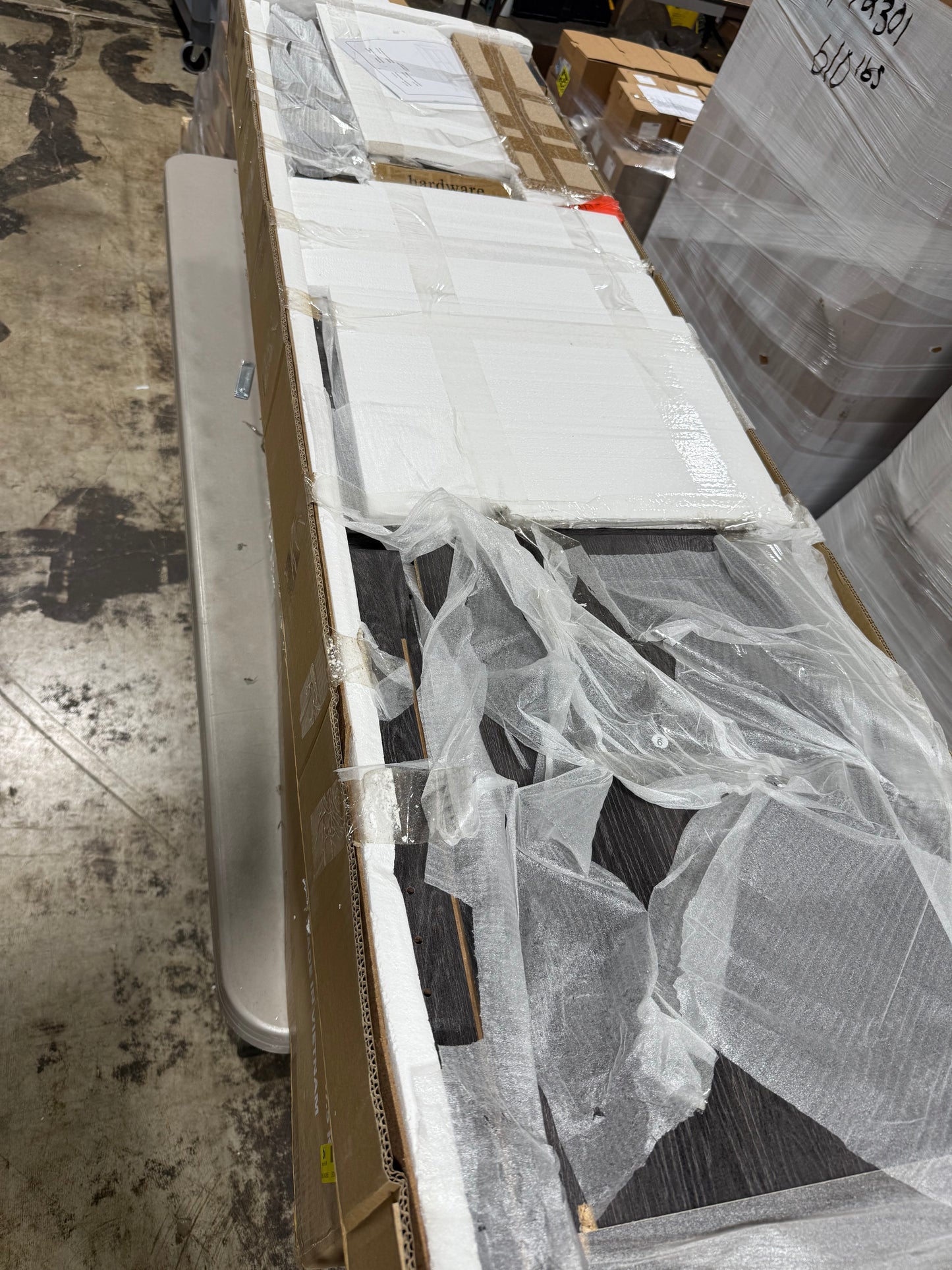 See Desc 70 in. Charcoal MDF TV Stand with Adjustable Shelves (Max TV Size 80 in.)