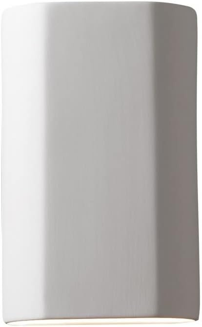 Justice Design Group Lighting CER-5505-WHT Justice Design Group - Ambiance Collection - ADA Cylinder Wall Sconce - Open Top & Bottom - Bisque Finish