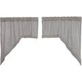 VHC Brands Burlap Dove Grey Farmhouse Curtains Swag Set of 2 36x36x16