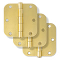 3 x Miseno Mdh3503 3-1/2 X 3-1/2 Plain Bearing 5/8 Radius Corner Door Hinge - Brass