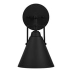 Insdale 1-Light Matte Black Modern Industrial Bathroom Vanity Light with Black Metal Shade