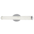 Sibley 24 in. 1-Light Chrome LED Dimmable Bathroom Vanity Light Bar with Clear Glass and Clear Crystals Bulb Included