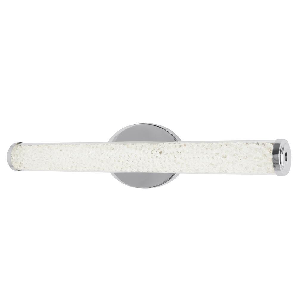 Sibley 24 in. 1-Light Chrome LED Dimmable Bathroom Vanity Light Bar with Clear Glass and Clear Crystals, Bulb Included