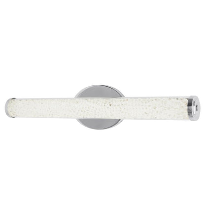 Sibley 24 in. 1-Light Chrome LED Dimmable Bathroom Vanity Light Bar with Clear Glass and Clear Crystals, Bulb Included