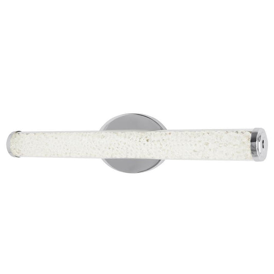 Sibley 24 in. 1-Light Chrome LED Dimmable Bathroom Vanity Light Bar with Clear Glass and Clear Crystals, Bulb Included
