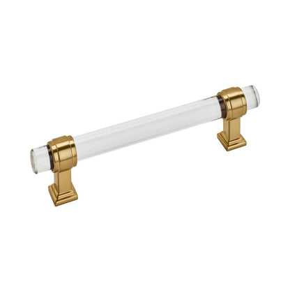 Glacio 5-1/16 in. (128mm) Modern Clear/Champagne Bronze Bar Cabinet Pull