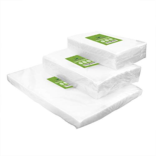 VacYaYa 150 CountVacuum Sealer Bags 50 Each Size Pint 6"x 10"Quart 8"x12"Gallon11"x16" for Food,Vac Seal a Meal Bags with BPA Free, Heavy