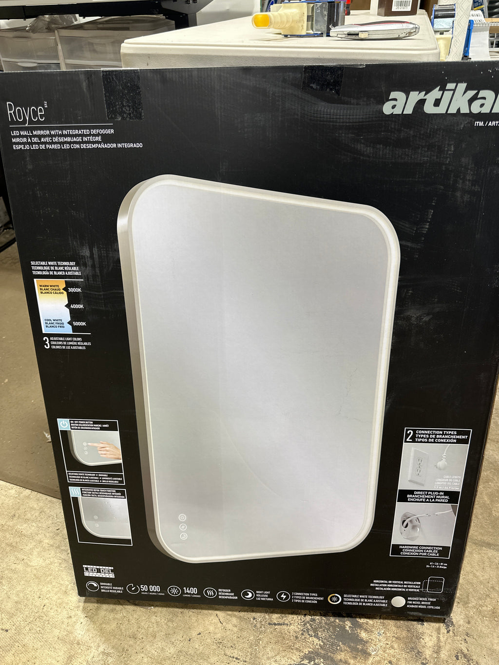 Artika Royce 32” x 24” LED Wall Mirror with Defogger