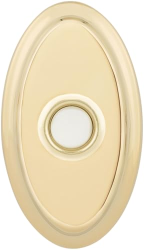 Baldwin 4861 3" x 2" Illuminated Oval Door Bell from The Estate Collection - Lifetime Polished Brass