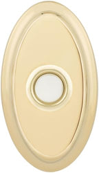 Baldwin 4861 3" x 2" Illuminated Oval Door Bell from The Estate Collection - Lifetime Polished Brass