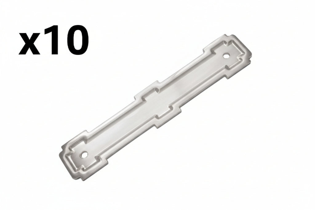 10 x Belwith Keeler B077998 Coventry 5-1/16’’ Center to Center Romanesque Cabinet Handle Backplate Satin Nickel
