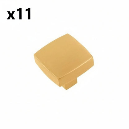 11 x Belwith Keeler B077986 Coventry 1-1/4 Inch Square Cabinet Knob Brushed Golden Brass