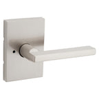Halifax Rectangle Rose Satin Nickel Privacy Bed/Bath Door Handle