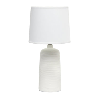 Simple Designs - Textured Linear Ceramic Table Lamp - Off white