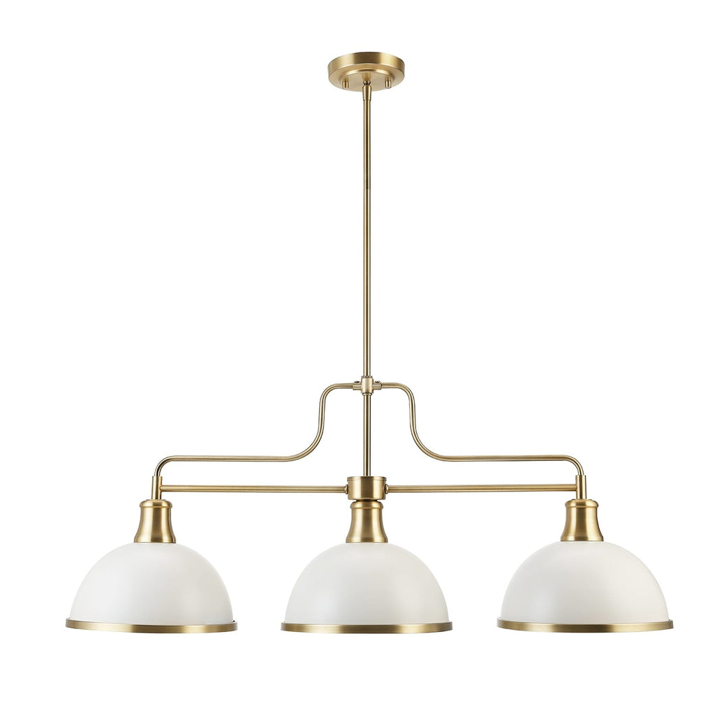 Globe Electric 60885 Beckett 3 Light 36" Wide Linear Chandelier Matte White
