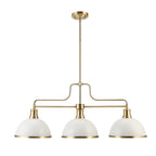 Globe Electric 60885 Beckett 3 Light 36" Wide Linear Chandelier Matte White