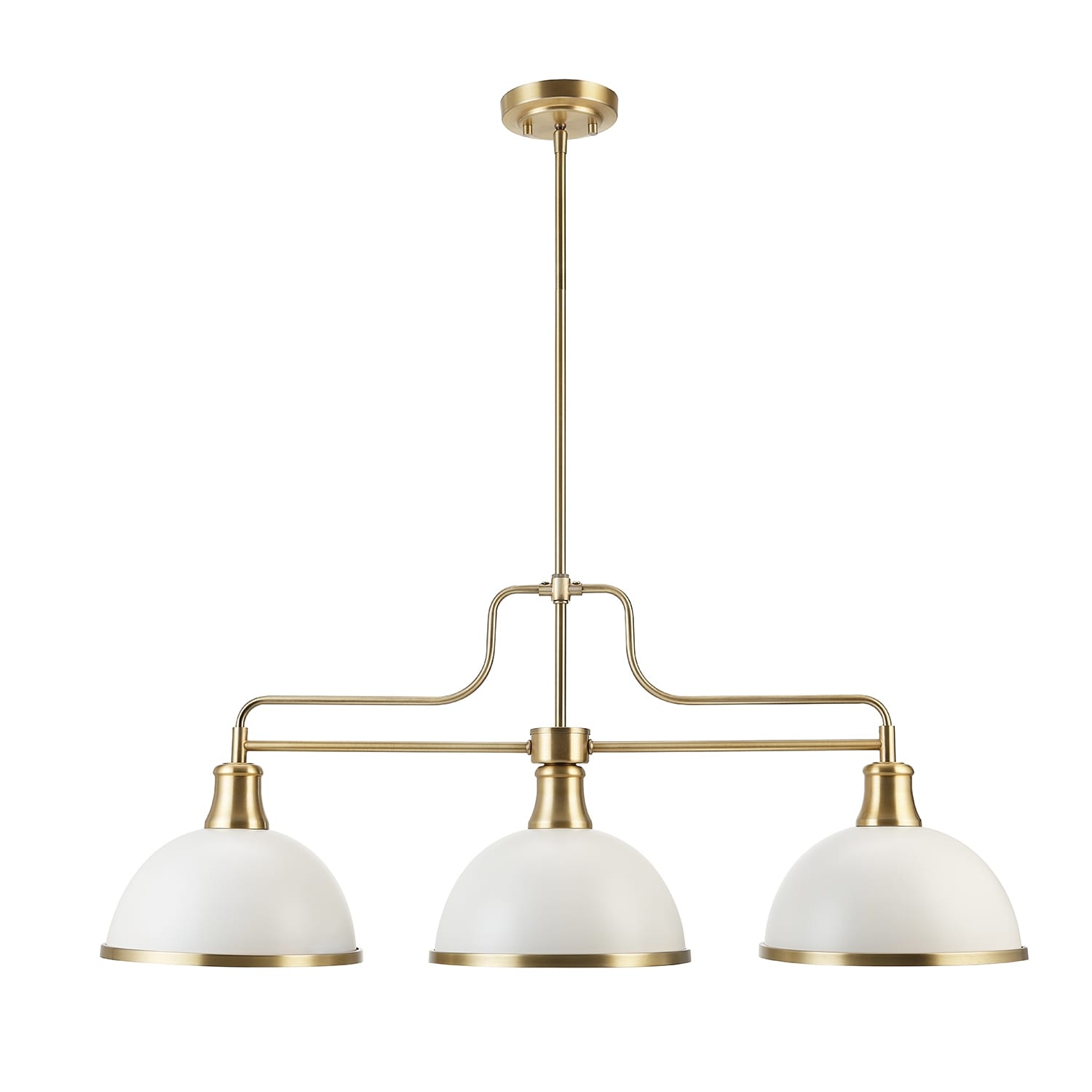 Globe Electric 60885 Beckett 3 Light 36" Wide Linear Chandelier Matte White