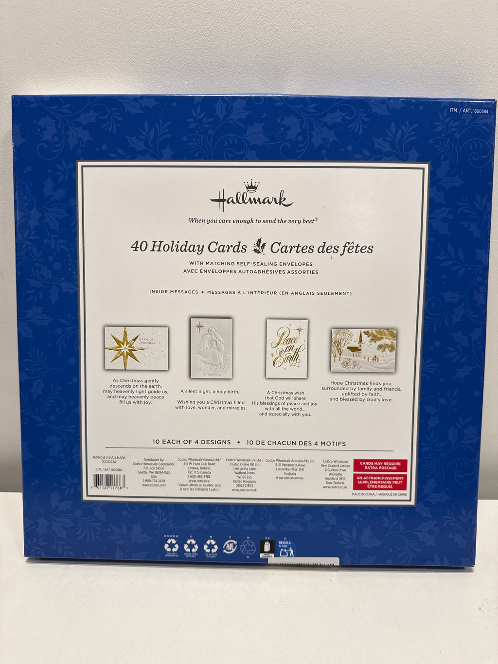 Hallmark Holiday Cards, 40-count, Assorted Designs