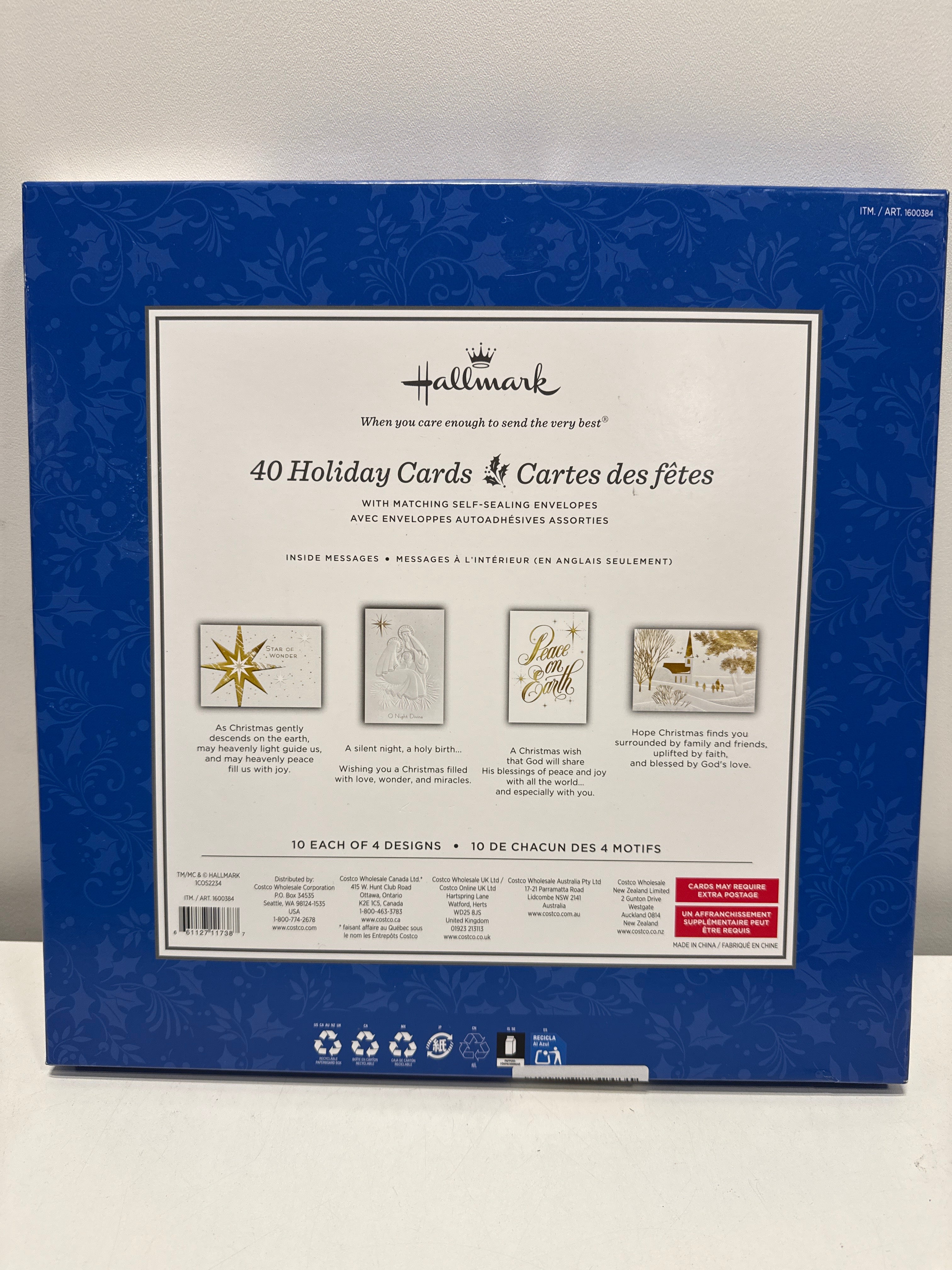 Hallmark Holiday Cards, 40-count, Assorted Designs