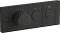 Kohler Anthem 2-Outlet Thermostatic Valve Control Panel with Recessed Push Buttons in Matte Black