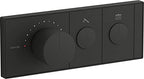 Kohler Anthem 2-Outlet Thermostatic Valve Control Panel with Recessed Push Buttons in Matte Black