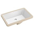 KRAUS Elavo 21.125 in. Rectangular Porcelain Ceramic Undermount Bathroom Sink in White with Overflow Drain, KCU-242