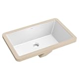 KRAUS Elavo 21.125 in. Rectangular Porcelain Ceramic Undermount Bathroom Sink in White with Overflow Drain, KCU-242