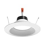 Juno 6 in. 2700K Soft White LED 1000 Lumen Retrofit Downlight Baffle Trim Module, White