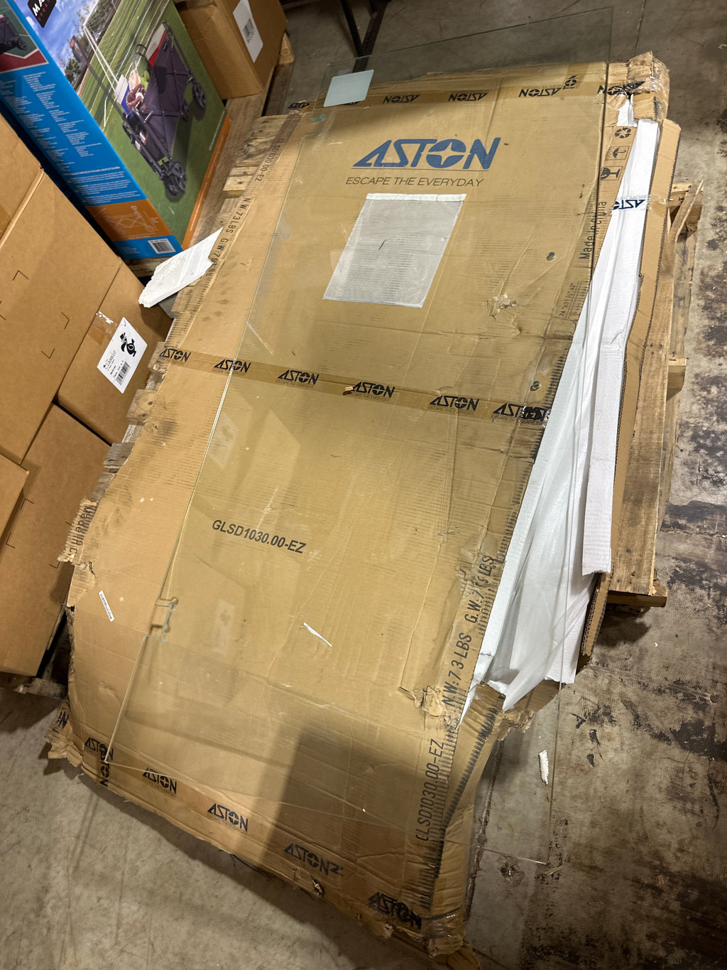 See Desc Aston Kinkade 72" High x 30" Wide Hinged Frameless Shower Door with 30" Door Width and Clear Glass