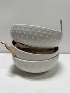 Trudeau 3 Piece Porcelain Serving Bowl Set 9.2 in Diameter White