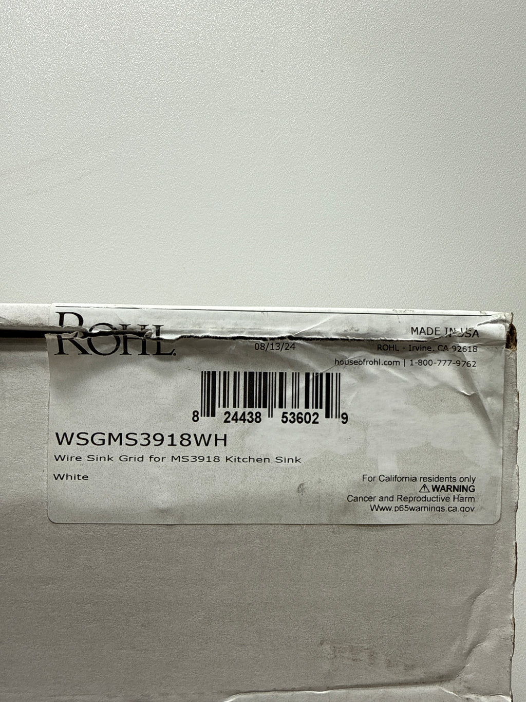 ROHL Wire Sink Grid for MS3918 Kitchen Sink in White